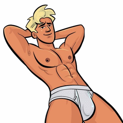 Fleshlight Fantasy Power Bottom Boy - model anatomiczny, odcień skory, etui niebieskie