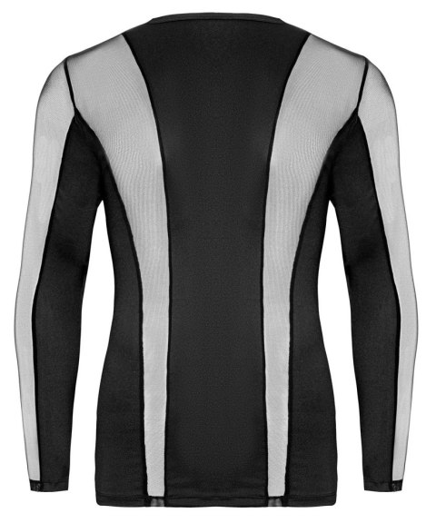 Svenjoyment Koszula Męska L Długi Rękaw Czarna Siateczka Elastyczna