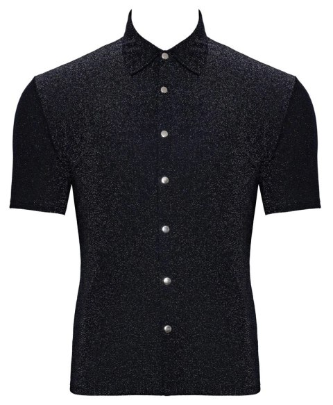 Svenjoyment Koszula Męska Srebrna Lureksowa M Z Kołnierzykiem