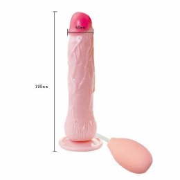 Baile Eros - Model z funkcją efektu wytrysku i przyssawką, 20 cm