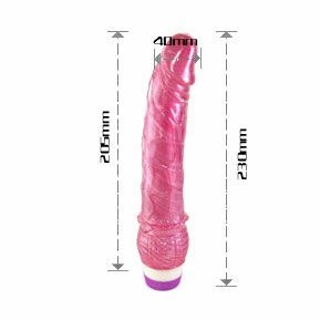 Baile Linex Red - model wibrujący, 23 cm, żelowy, czerwony