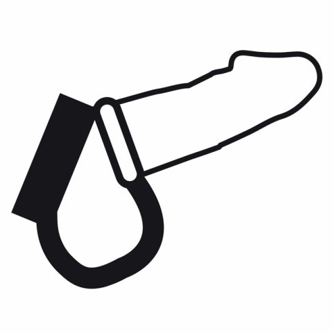 Darkness Metalowy Pierścień Regulowany Czarny Skora Syntetyczna