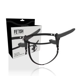 Fetish Submissive Harness Double System Czarny, Wibracja, Regulowany