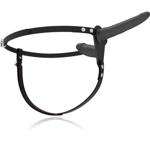 Fetish Submissive Harness Double System Czarny, Wibracja, Regulowany