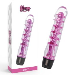 Glossy Lenny Pink - Model wibrujący, wodoodporny, 14 cm, TPE Platinum