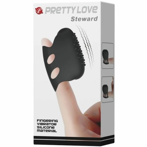 Pretty Love Flirtatious Steward naparstek wibrujący czarny silikonowy