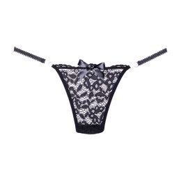 Allure Lace - Stringi koronkowe uniwersalne, czarne, komfortowy kroj