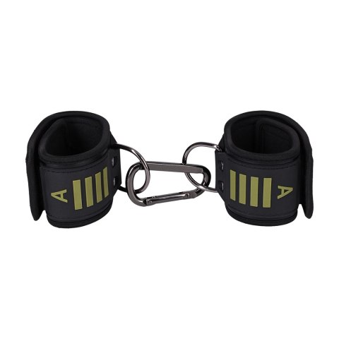 Doc Johnson Tactical Ankle Cuffs Black/Green regulowane neoprenowe