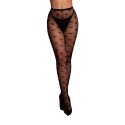 Leg Avenue Heart Patterned Tights Black uniwersalne serduszka