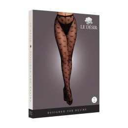 Leg Avenue Heart Patterned Tights Black uniwersalne serduszka