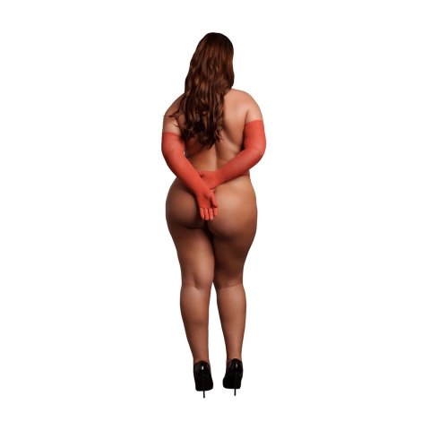 Leg Avenue Opera Gloves Plus Size czerwono-złote brokat XL-4XL