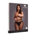 Leg Avenue Shimmering Cut-Out Tights Plus Size czarne ze złotym brokatem