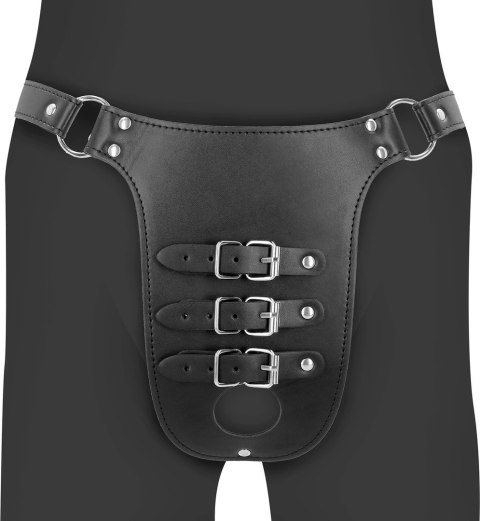 OUCH! Xtreme pas intymny PU Leather z paskami, czarny, regulowany