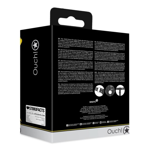 OUCH! Xtreme pas intymny PU Leather z paskami, czarny, regulowany