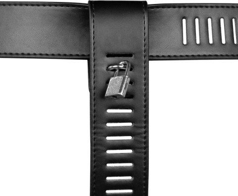 OUCH! Xtreme pas intymny damski z pasami na uda czarny PU Leather