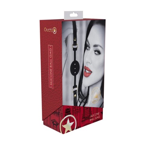 Ouch! Milan Collection silikonowa kulka z paskiem czarno-czerwona