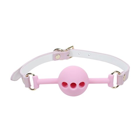Ouch! Paris Collection Rożowy silikonowy pasujący knebel z otworami