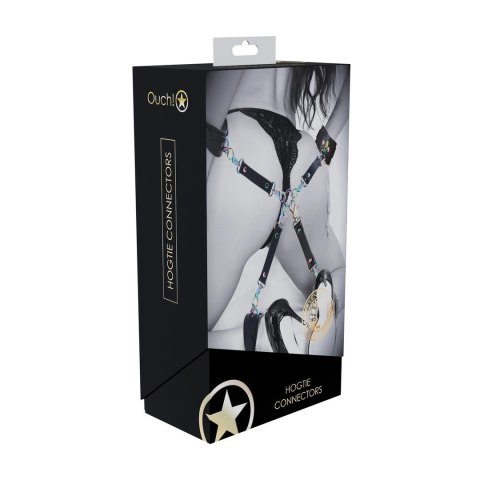 Ouch! Venice Collection 4-Way Hogtie Connectors czarne, skorzane