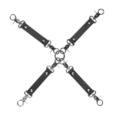Ouch! Venice Collection 4-Way Hogtie Connectors czarne, skorzane