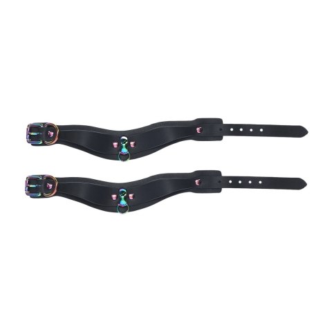 Ouch! Venice Collection Kajdanki Skorzane Czarny Iridescent Design