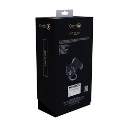 Ouch! Venice Collection kajdanki na kostki czarne regulowane skorzane