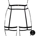 Obsessive Double Strap Garter Belt Plus Size czarny XL-4XL regulowany