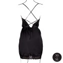 Obsessive Sukienka Silk Black One Size z Krzyżowanymi Ramiączkami i Rozcięciem