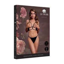 Obsessive Triangle Bra Open Cup Koronka Regulacja Czarny One Size