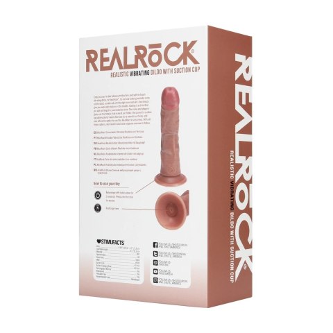 RealRock Shots Model Wibrujący Zakrzywiony 15,5 cm Tan Elastyczny