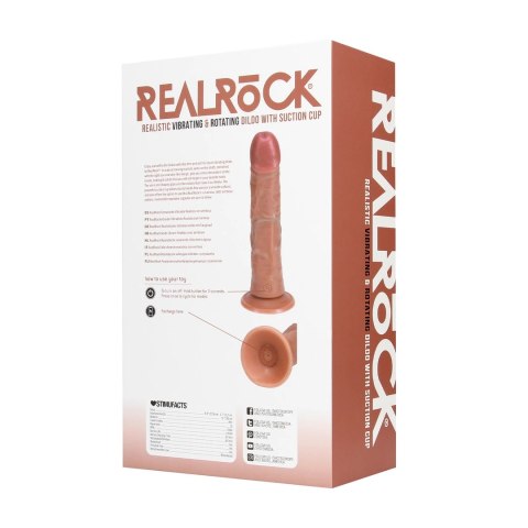 RealRock Tan 8" - Wibrujący model obrotowy z przyssawką 20,5 cm