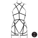 Rimba Strappy Body Harness z Pasami do Pończoch Czarny One Size
