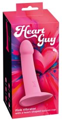 You2Toys Heart Guy Pink model z bazą przyssawką, silikon, 19 cm