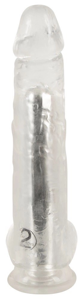Crystal Clear Vibrator 24,5 cm - transparentny, 10 trybow wibracji, ładowalny