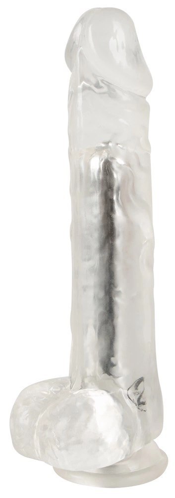 Crystal Clear Vibrator 24,5 cm - transparentny, 10 trybow wibracji, ładowalny