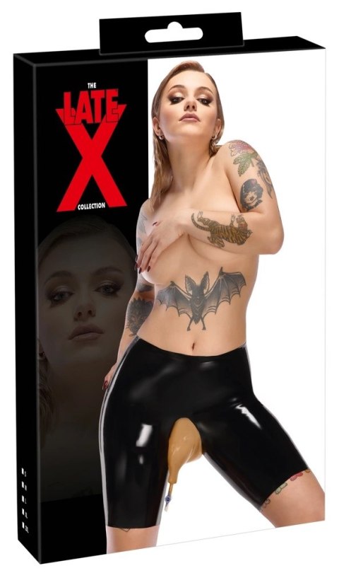 LateX Spodenki Kolarskie Czarny XL z Transparentną Wkładką i Kranikiem