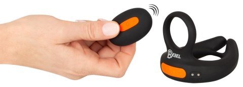 Rebel RC - System wibracyjny z pierścieniami i pilotem, silikon, czarny
