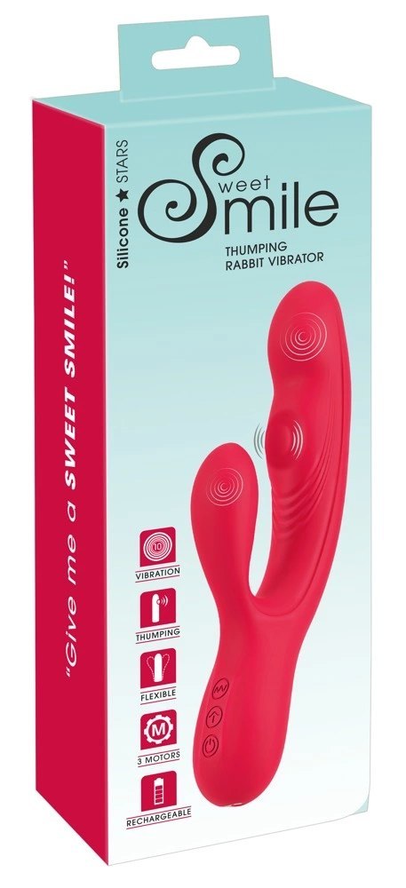Sweet Smile Thumping Rabbit Vi silikonowy model pulsacyjny fioletowy 21,2 cm