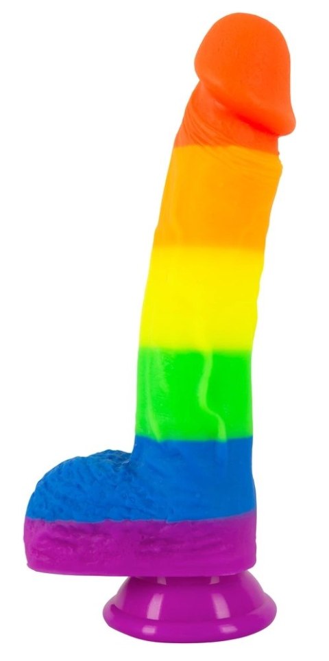 You2Toys PRIDE! silikonowy model intymny tęczowy 21 cm z podstawą