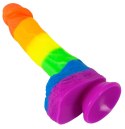 You2Toys PRIDE! silikonowy model intymny tęczowy 21 cm z podstawą