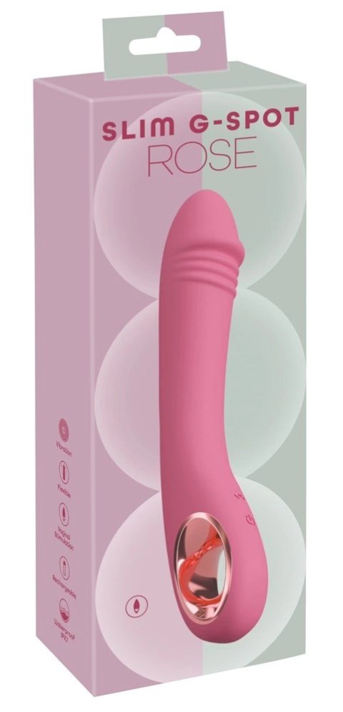 You2Toys Slim G-Spot Rose - wodoodporny model punktowy, silikonowy, 21,4 cm