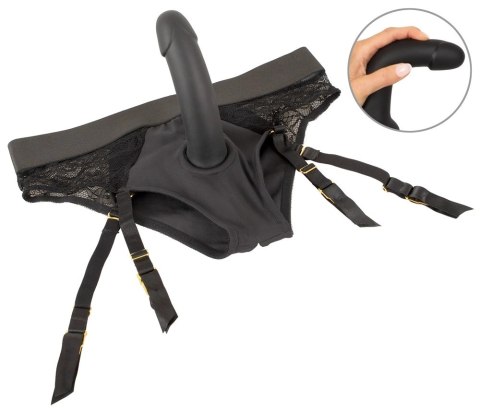 You2Toys Your Strap-On Briefs & Dildo Czarny z Silikonowym Elementem 17,5 cm