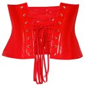 Black Level Gorset Talia Sznurowany Czerwony XL Błyszczący Zip