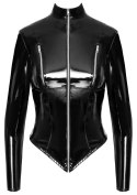 Black Level Kurtka Lateksowa Czarna 2XL z Długim Rękawem, Dopasowana