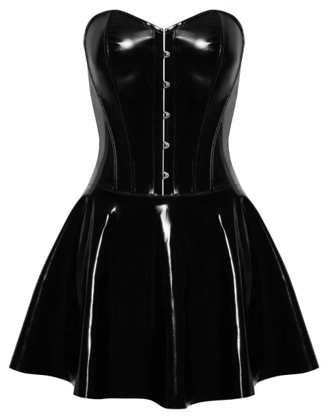 Black Level Mini Sukienka Winylowa Czarna M Błyszcząca Bez Ramiączek