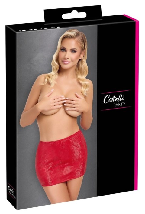 Cottelli PARTY Mini spodnica XL imitacja skory węża czerwona