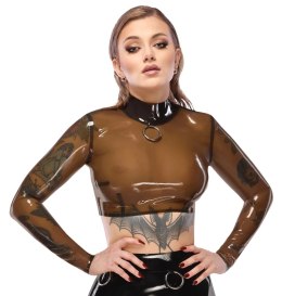 LateX Koszulka Lateksowa XL Długi Rękaw Przezroczysta Czarna