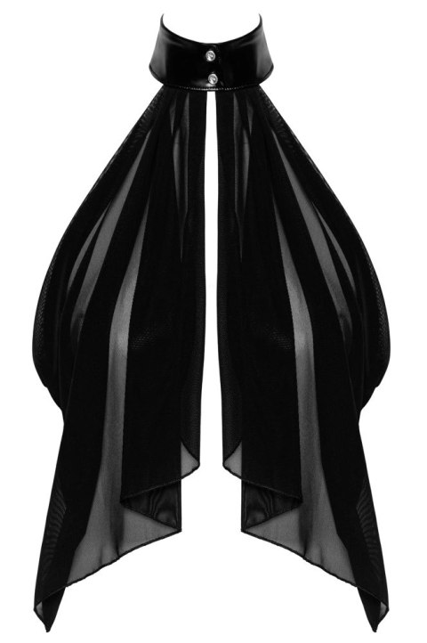 Noir Orgia Top z Tiulu Czarny Zwiewny Asymetryczny XL