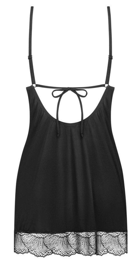 Obsessive Lobellis koszulka nocna z koronką czarna XL/2XL + stringi