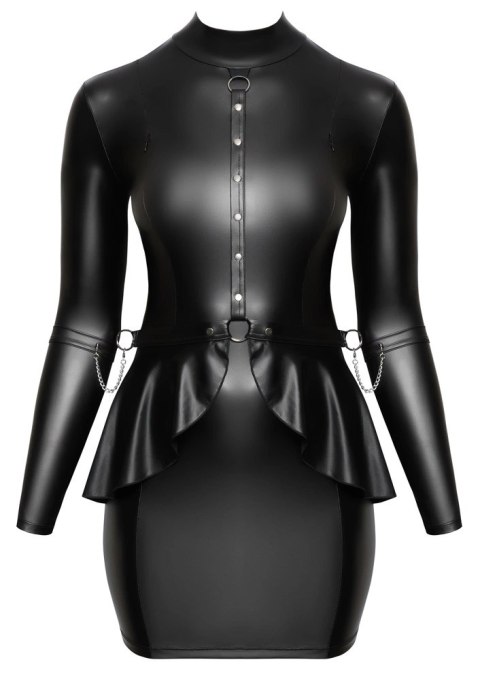 Cottelli BONDAGE sukienka matowa z mankietami, czarna 3XL