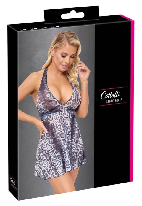 Cottelli LINGERIE Sukienka Mini Skora Węża S Transparentna Czarna